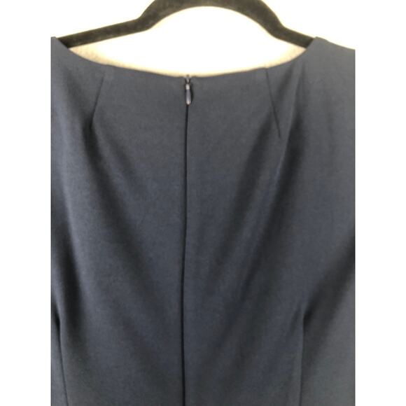 London Times Sheath Dress Petite Women's Size 12P Bow Neck Navy NEW - Picture 7 of 9